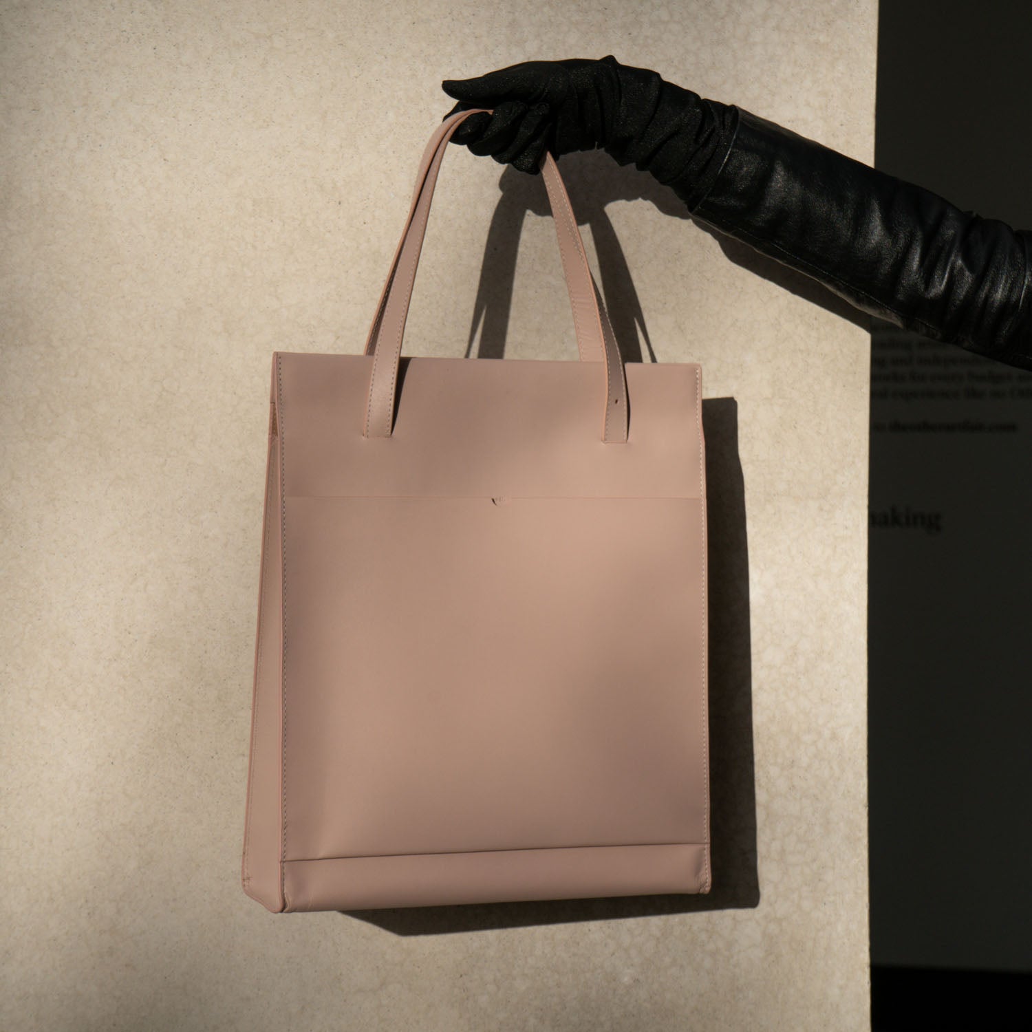 Adjustable Tote Bag in Nude Pink