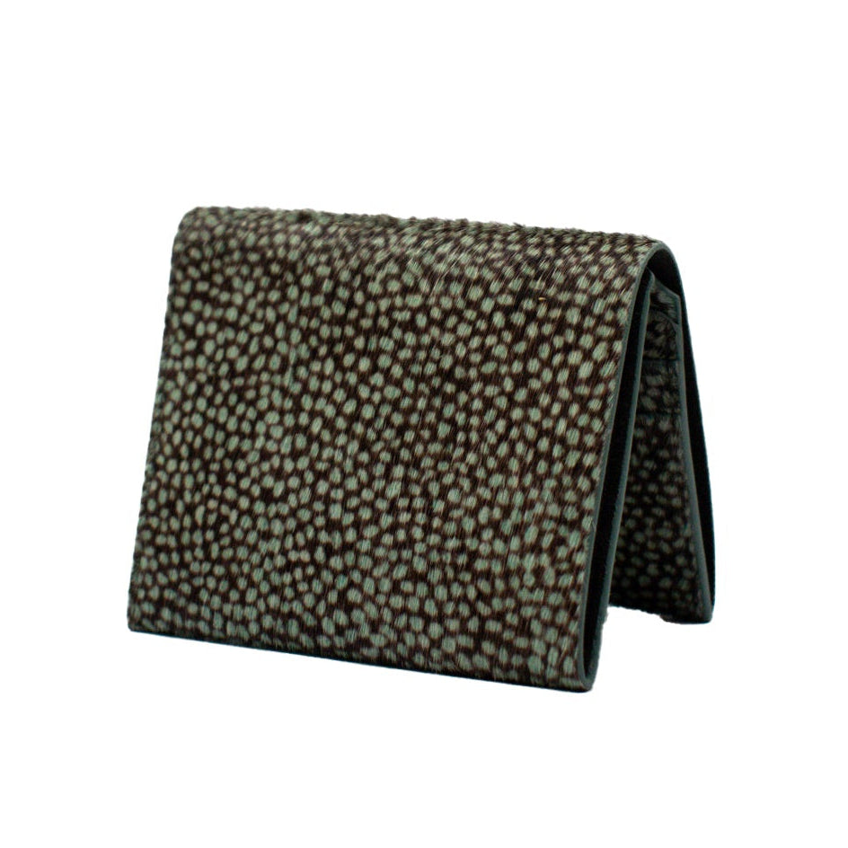 Black textured wallet on a white background