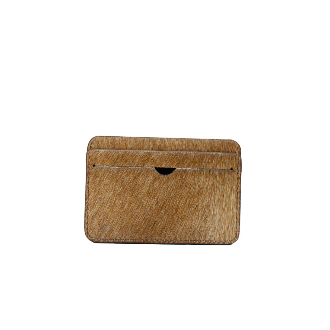 Brown leather cardholder on a white background