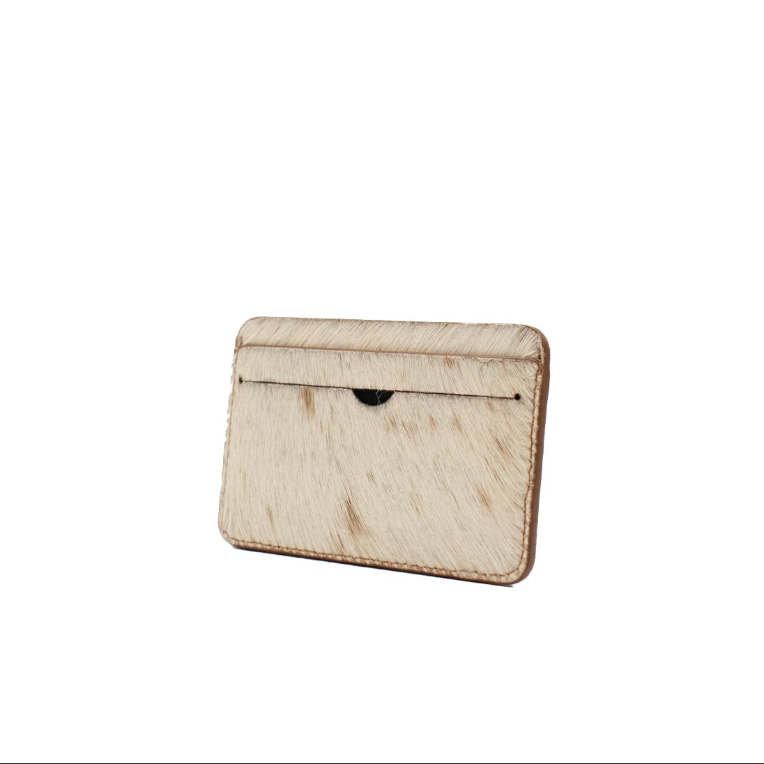 Beige leather wallet on a white background