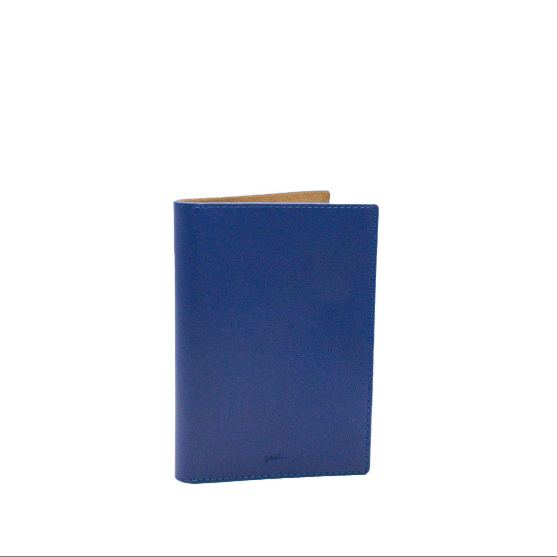 Blue passport cover on a white background