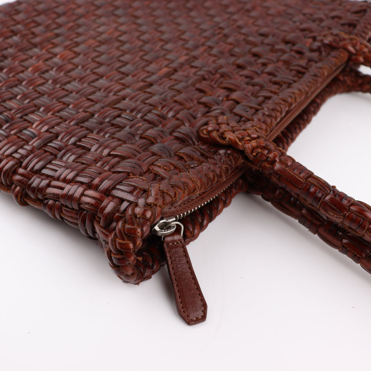 Buna Basket Weave Leather Tote Bag