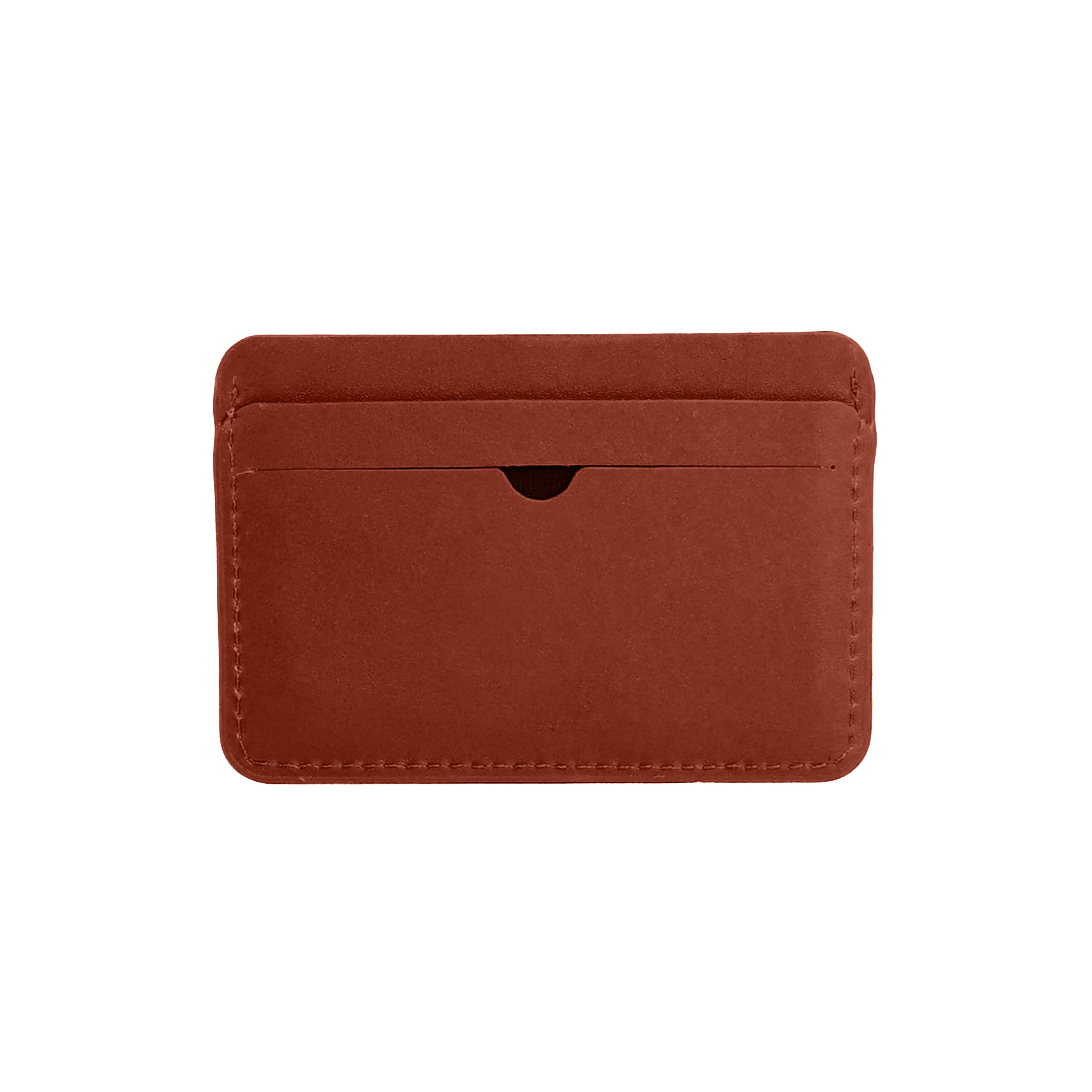 Slim Card Holder in Rust Brown
