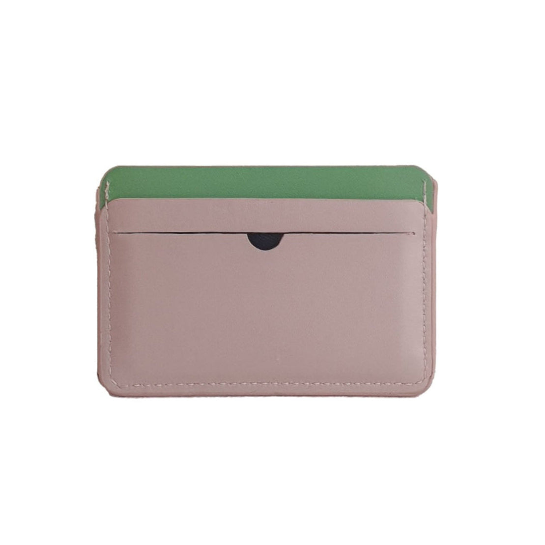 Card Holder in Nude Pink and Sea Green