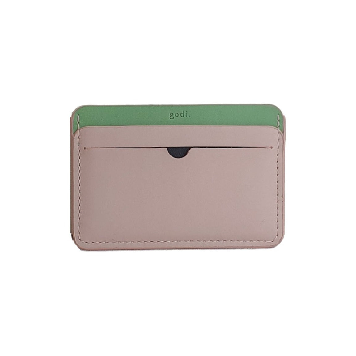 Slim Cardholder in Nude Pink and Sea Green