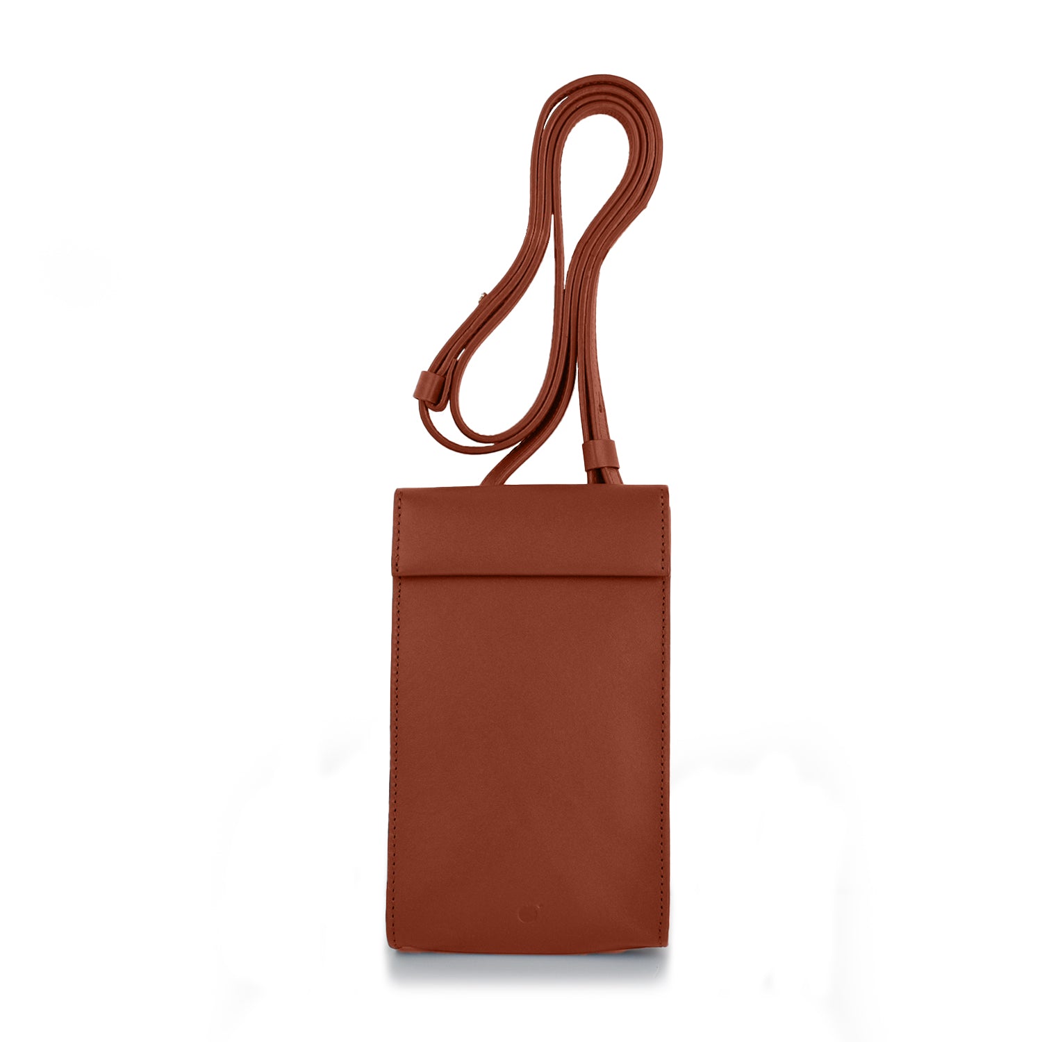 Adjustable Phone Bag in Rust Brown