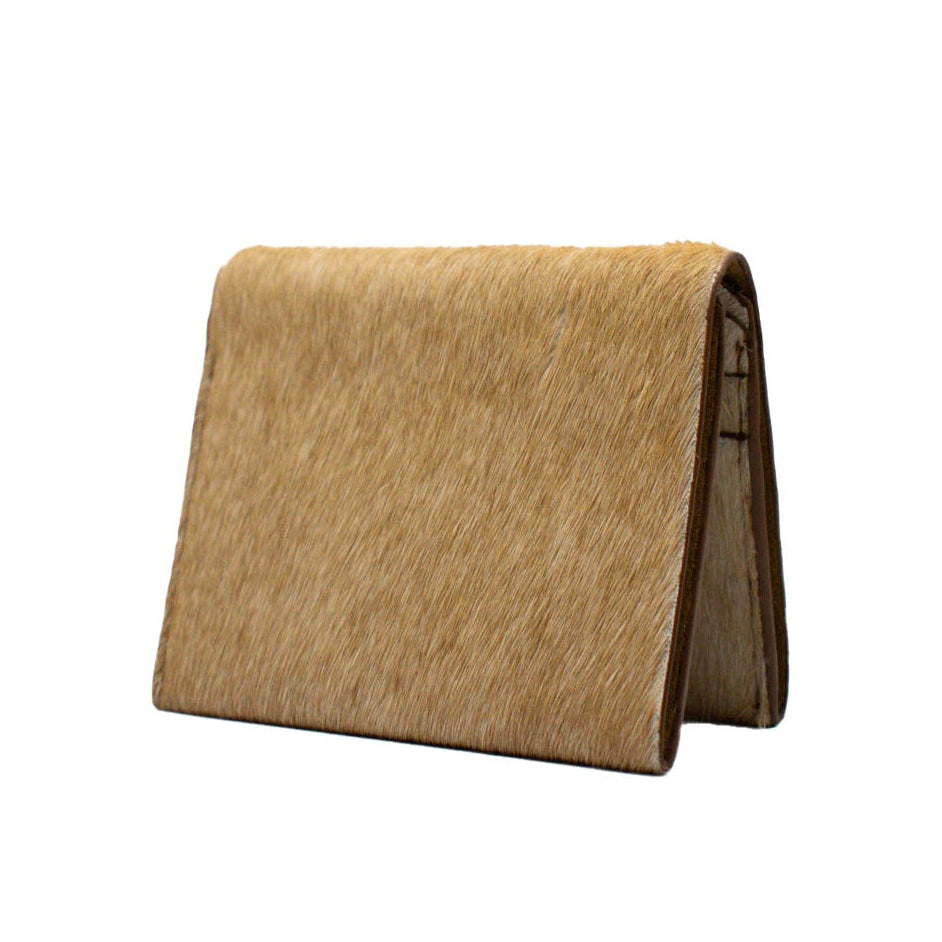 Beige wallet on a white background