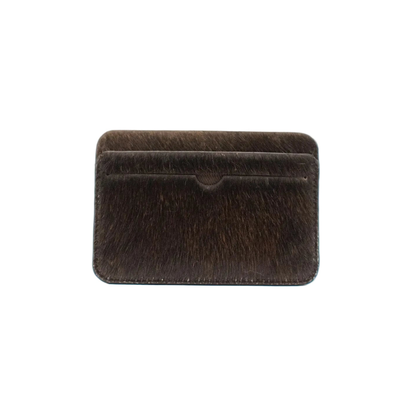 Brown leather cardholder on a white background