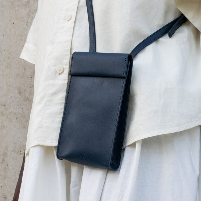 Adjustable Phone Bag in Navy Blue