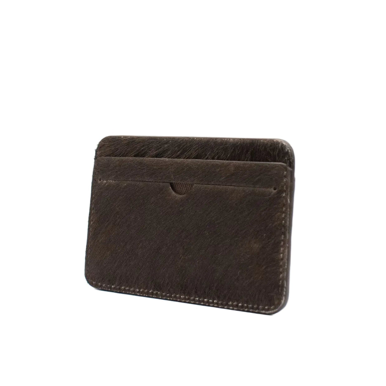 Brown leather cardholder on a white background