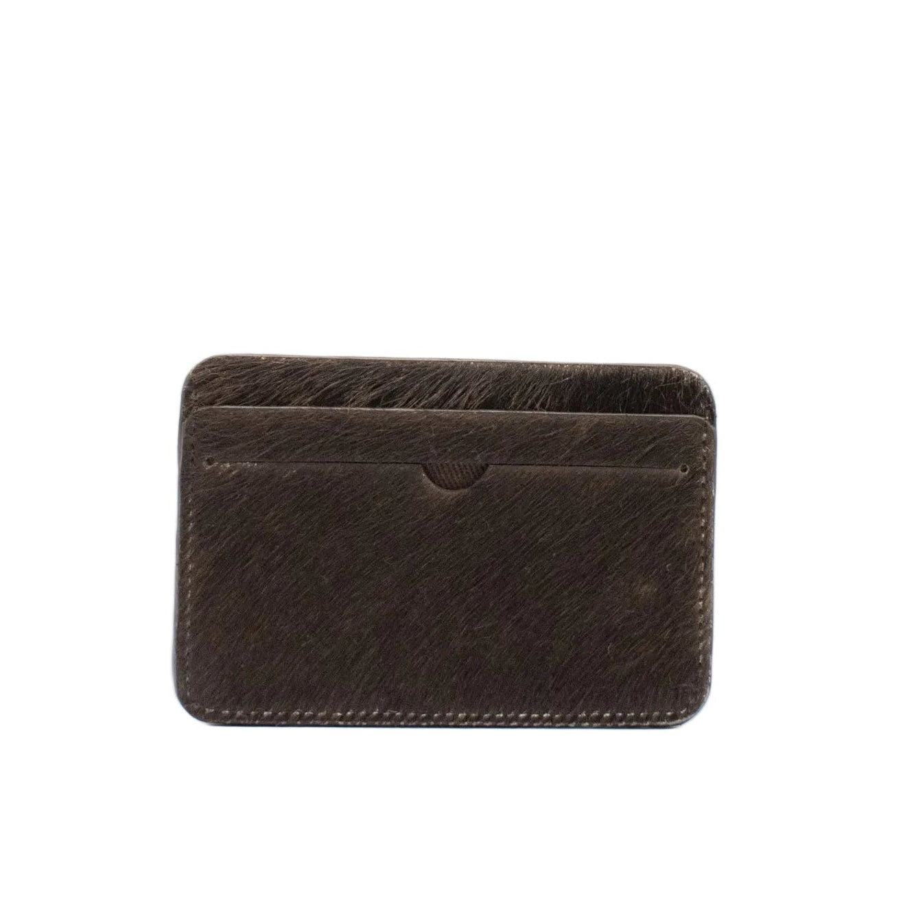Brown leather cardholder on a white background