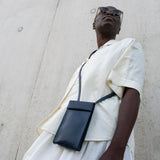 Adjustable Phone Bag in Navy Blue