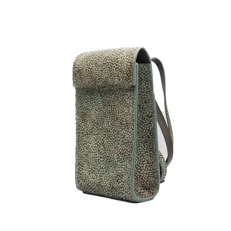 Textured phone bag on a white background