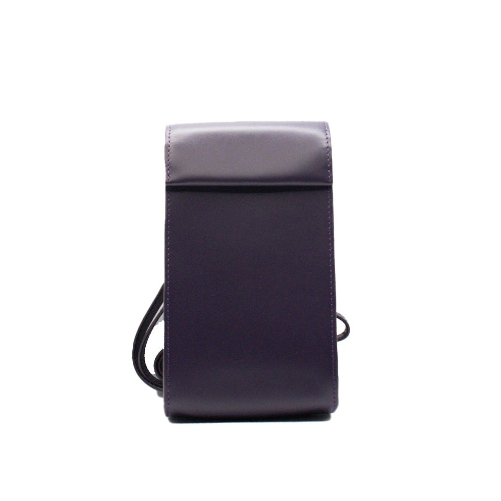Eggplant rectangular Phone bag with a strap on a white background