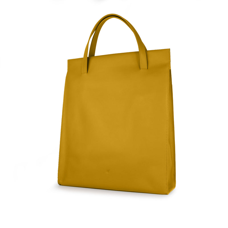 Adjustable Tote Bag in Amber Yellow