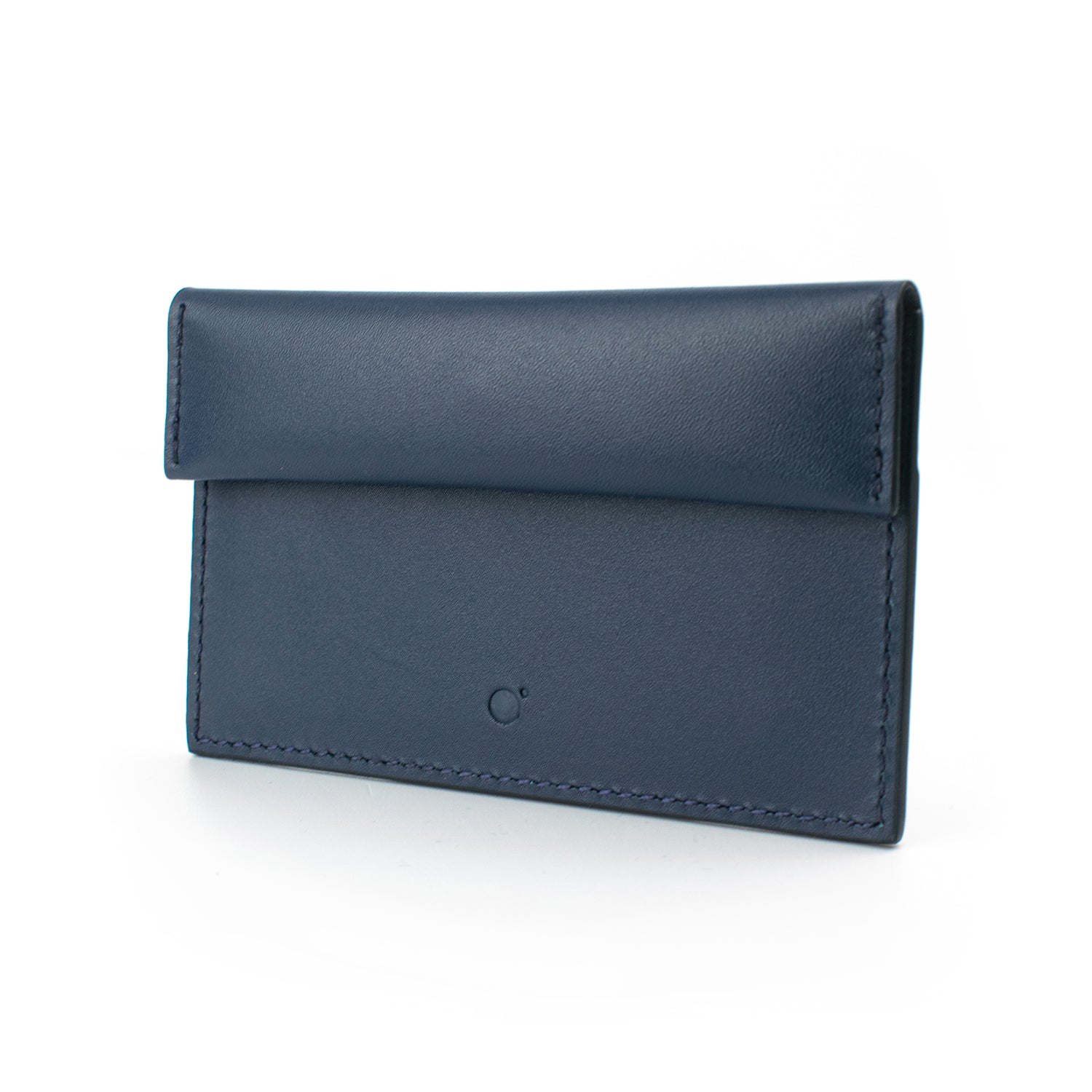 Compact Coin & Card Case in Navy Blue