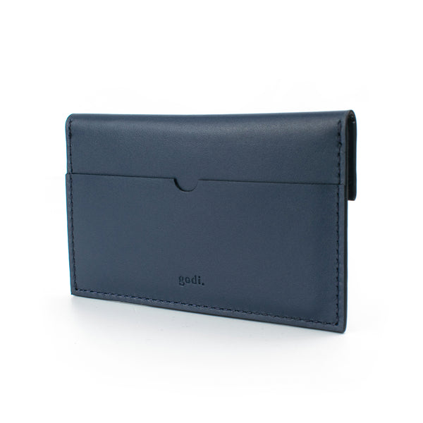 Compact Coin & Card Case in Navy Blue