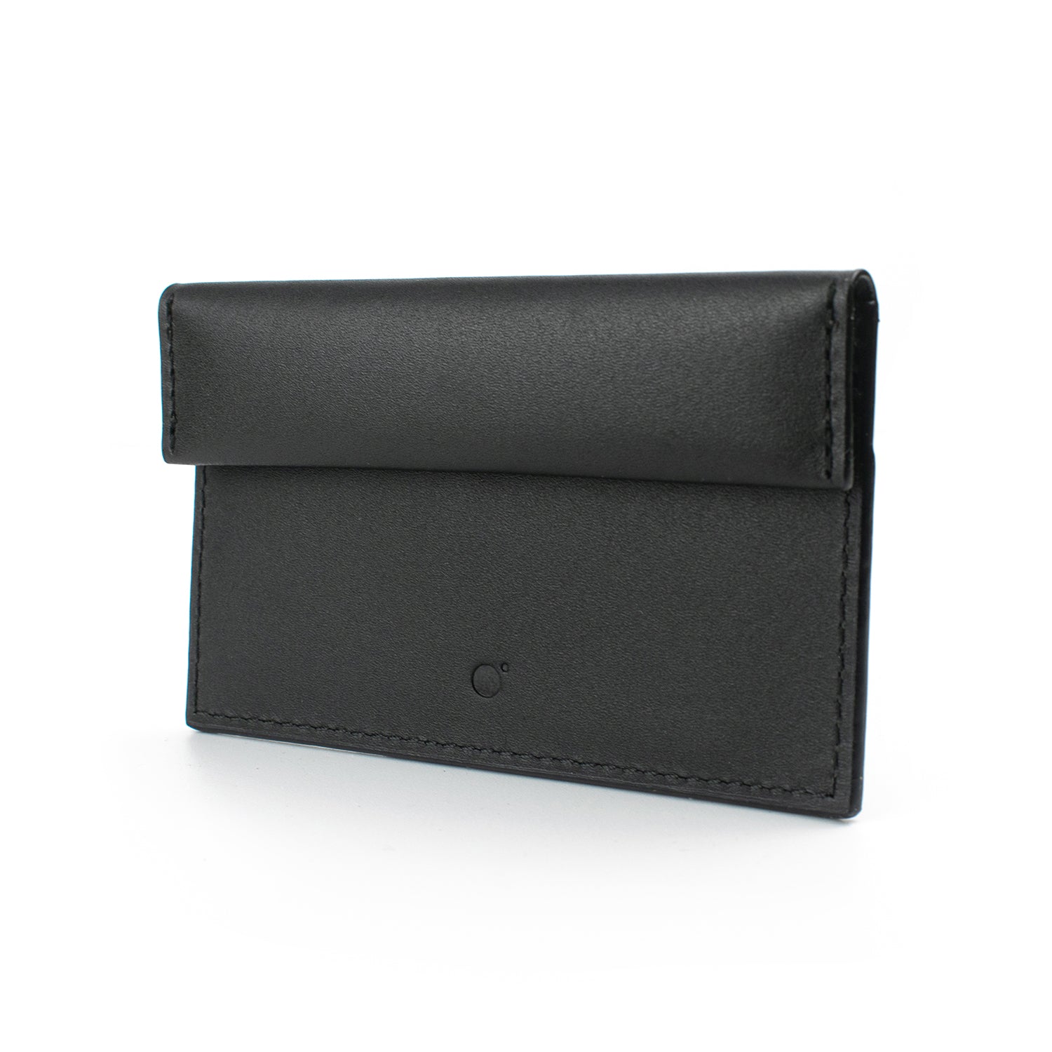 Compact Coin & Card Case in Black