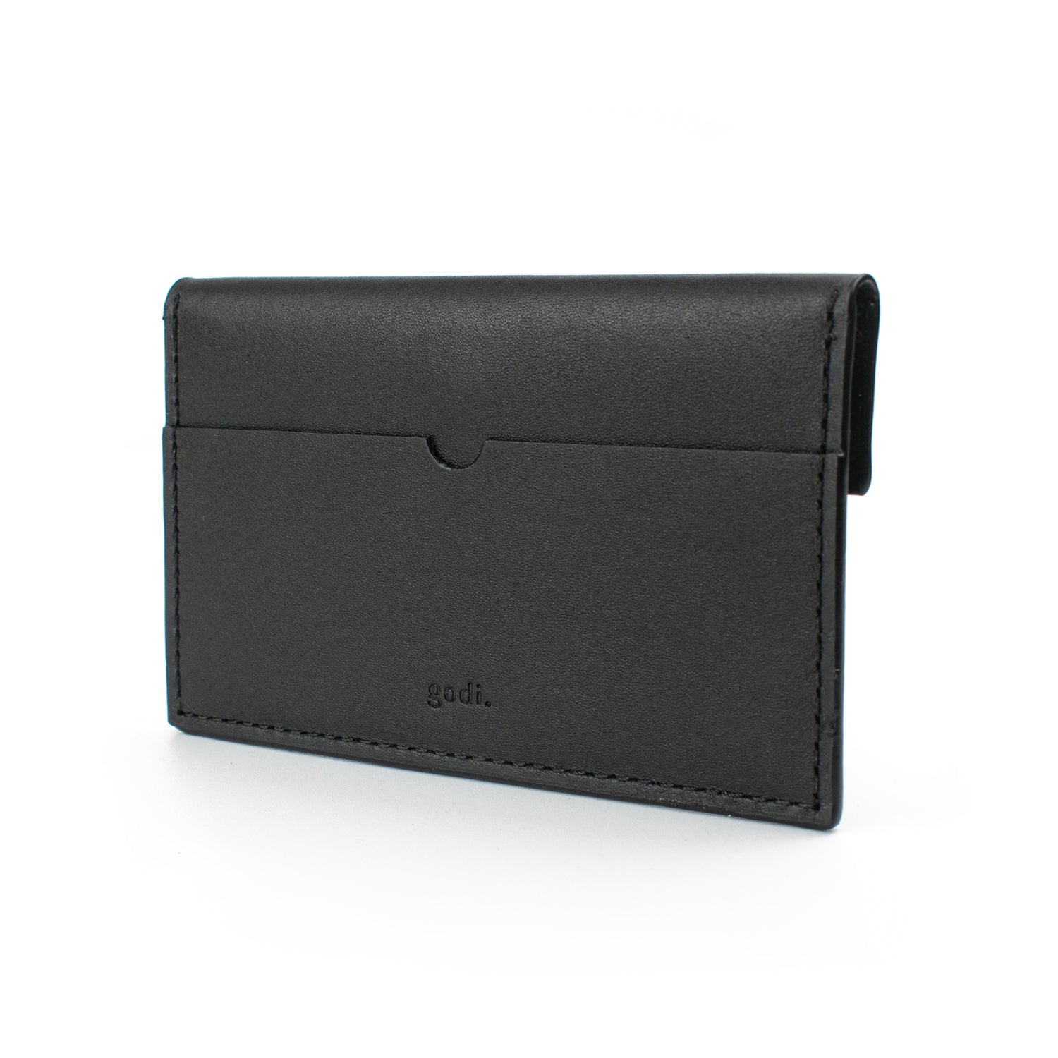 Compact Coin & Card Case in Black