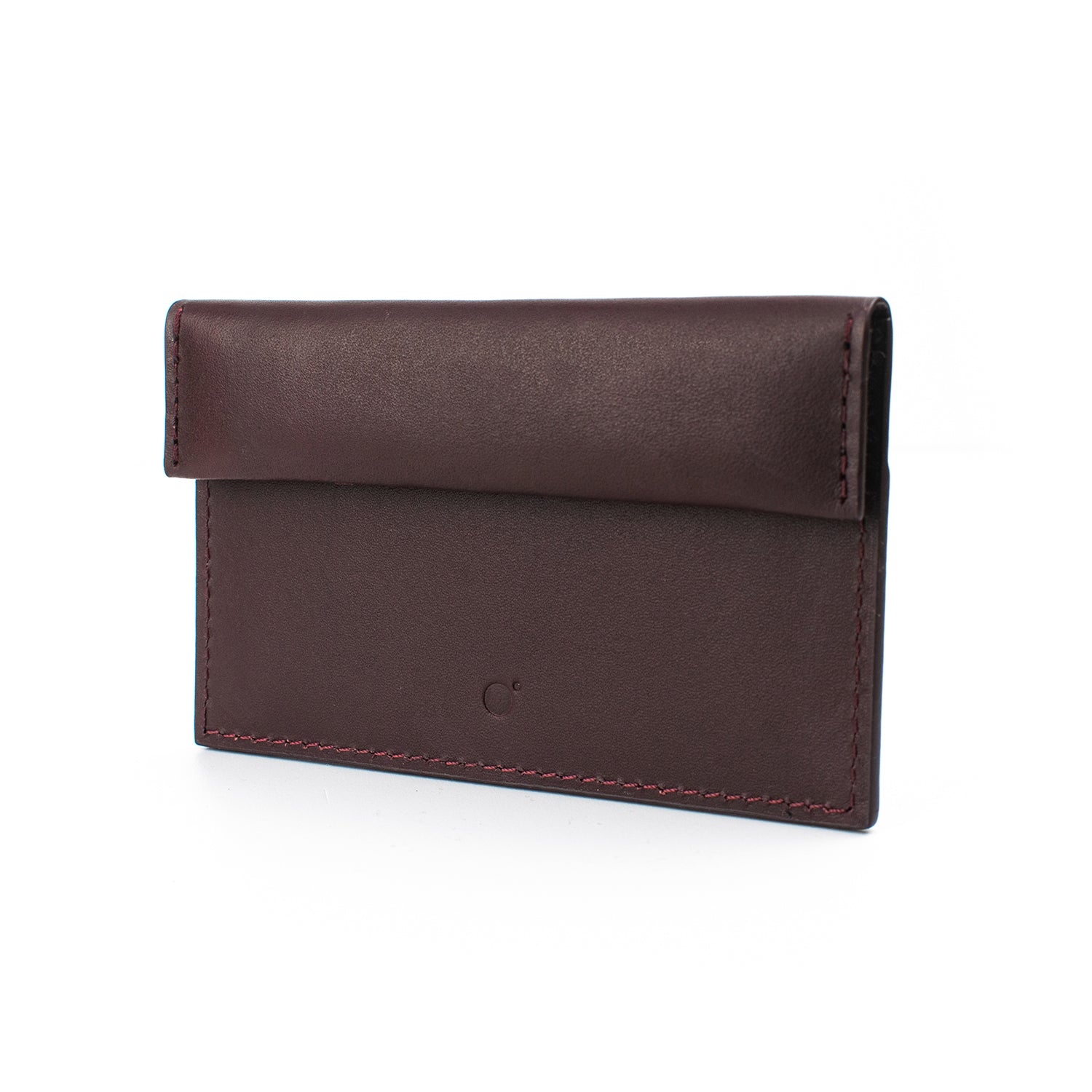 Compact Coin & Card Case in Oxblood