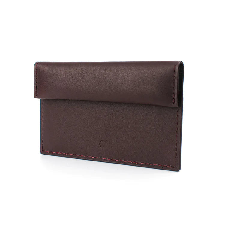 Compact Coin & Card Case in Rust Brown