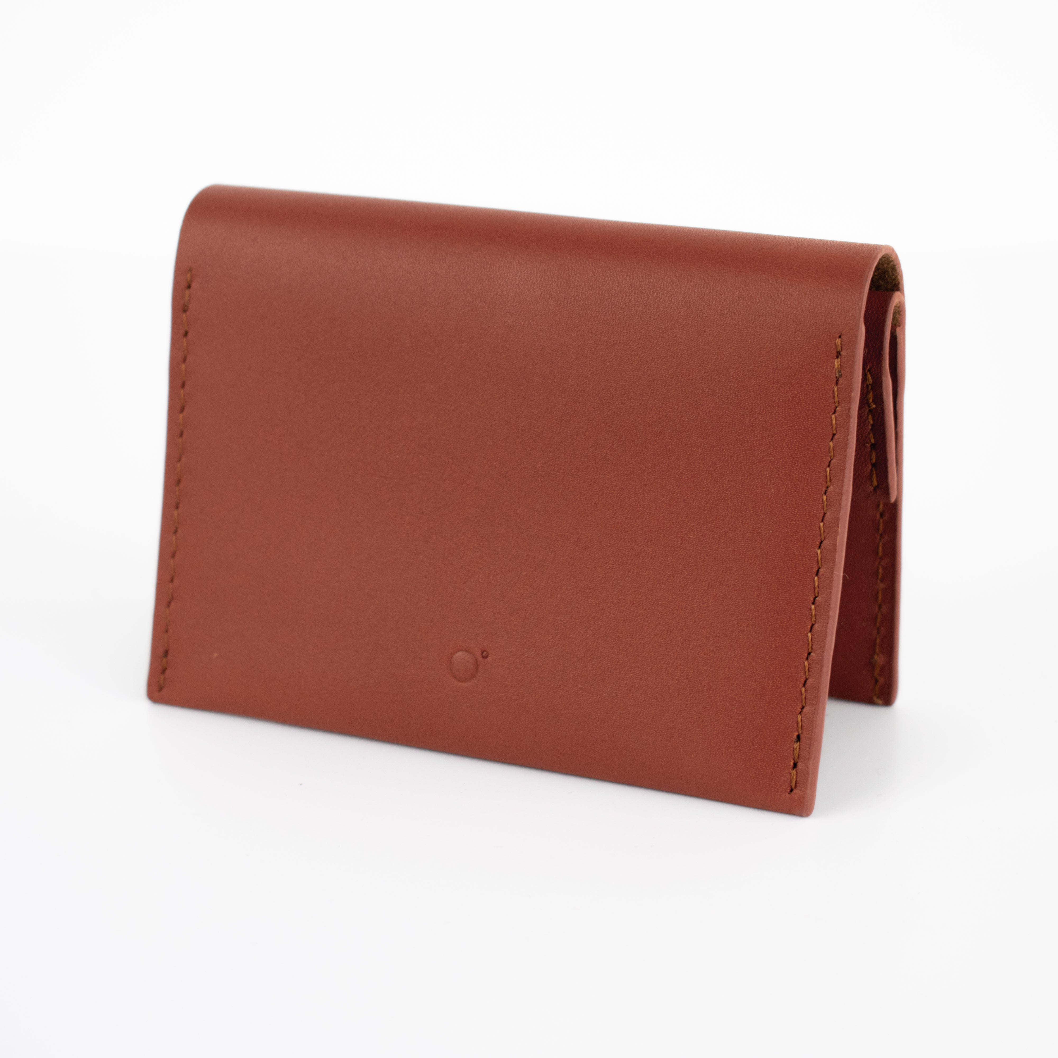 Coin & Card Wallet in Rust Brown