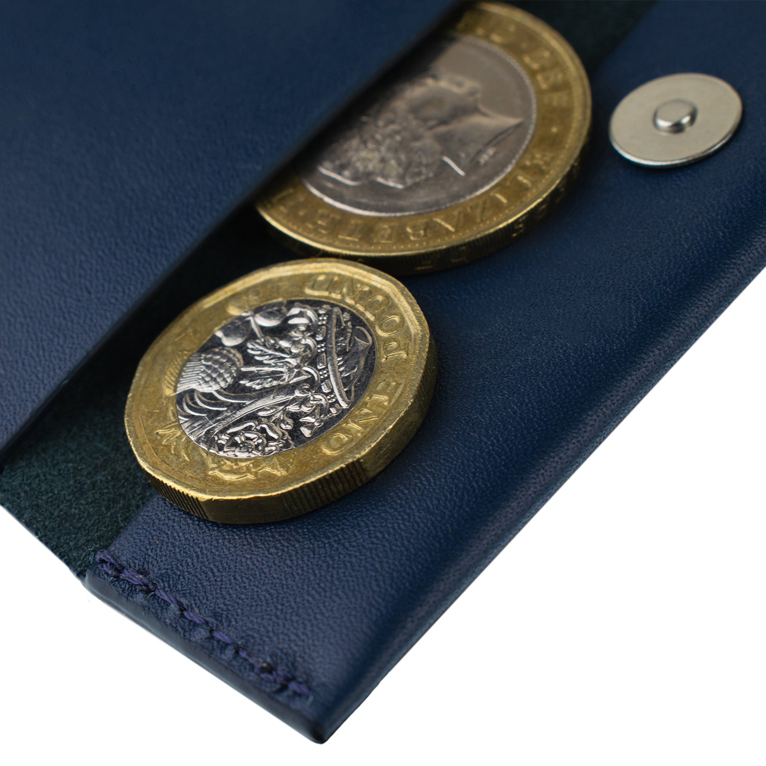 Compact Coin & Card Case in Navy Blue