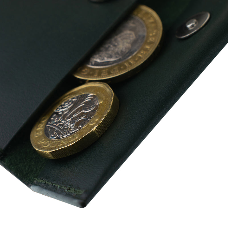 Compact Coin & Card Case in Dark Green