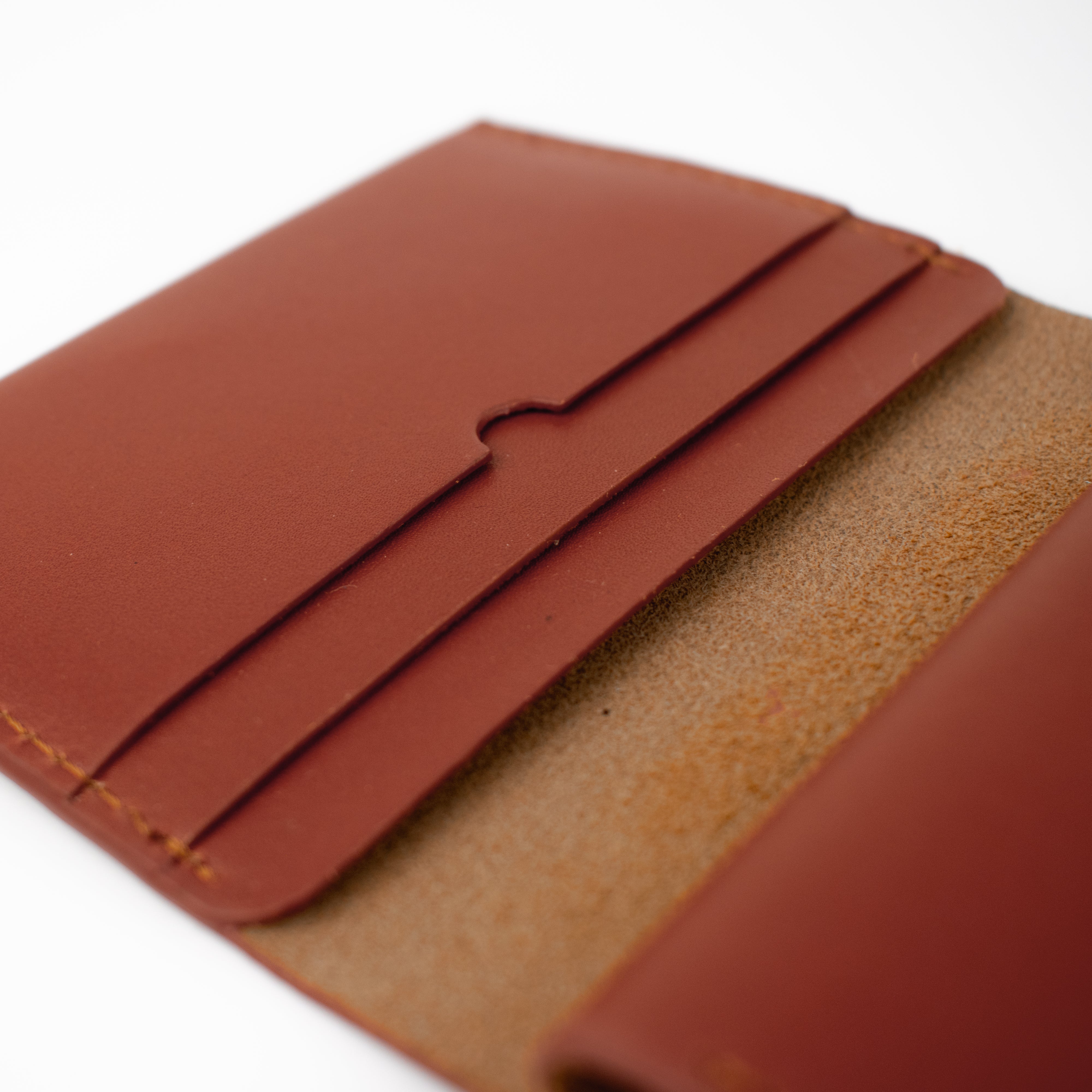 Coin & Card Wallet in Rust Brown