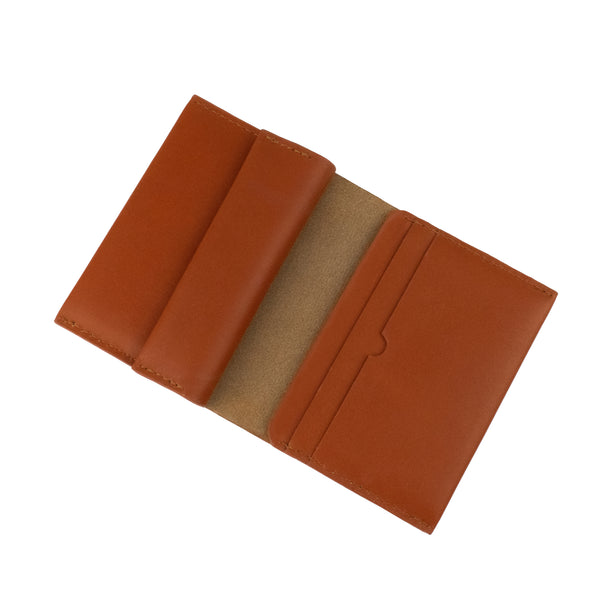 Coin & Card Wallet in Rust Brown
