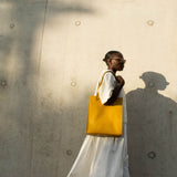 Adjustable Tote Bag in Amber Yellow