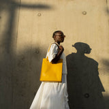 Adjustable Tote Bag in Amber Yellow