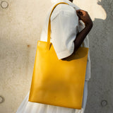 Adjustable Tote Bag in Amber Yellow