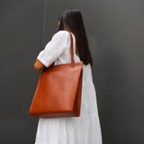 Adjustable Tote Bag in Rust Brown
