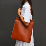 Adjustable Tote Bag in Rust Brown