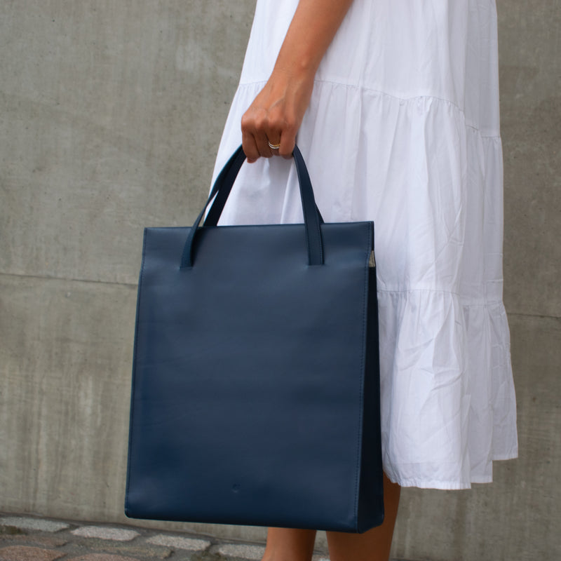 Adjustable Tote Bag in Navy Blue