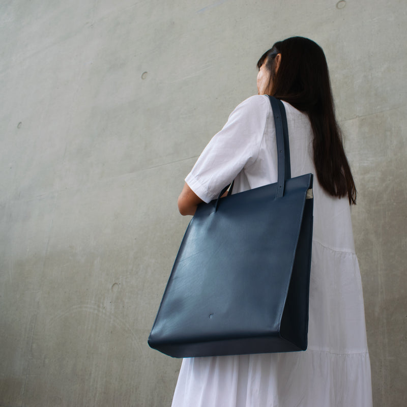 Adjustable Tote Bag in Navy Blue