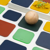 Dark Green Large Leather Coasters Set