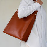Adjustable Tote Bag in Rust Brown