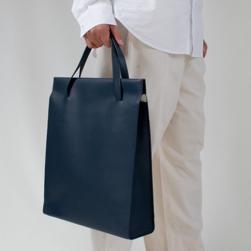 Adjustable Tote Bag in Navy Blue