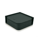 Petrol Grey Small Leather Coasters Set