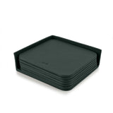 Amber Yellow Large Leather Coasters Set