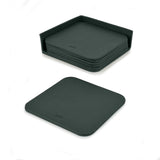 Dark Green Large Leather Coasters Set