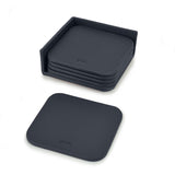 Petrol Grey Small Leather Coasters Set
