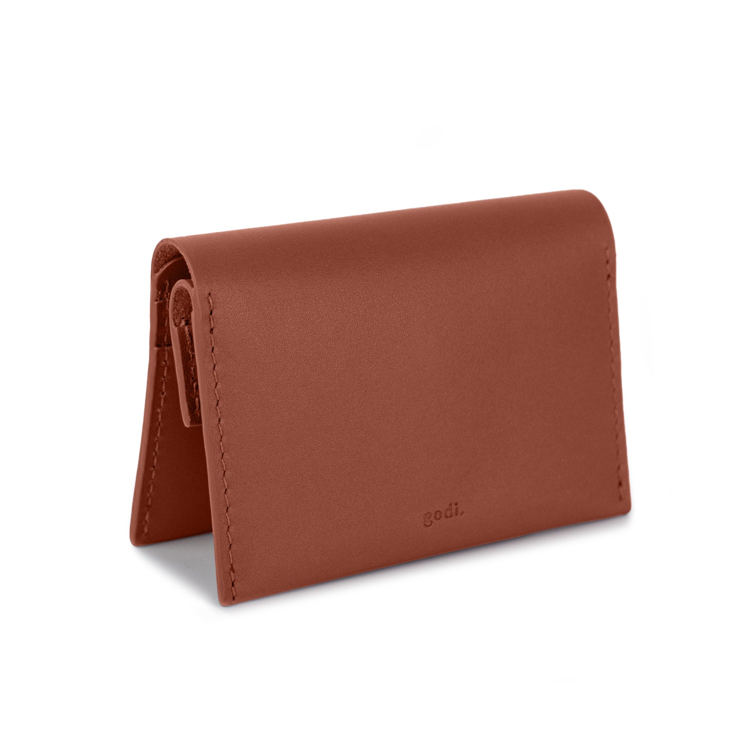 Coin & Card Wallet in Rust Brown