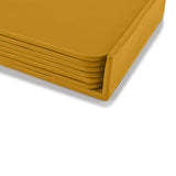 Large Leather Coasters Set in Amber Yellow